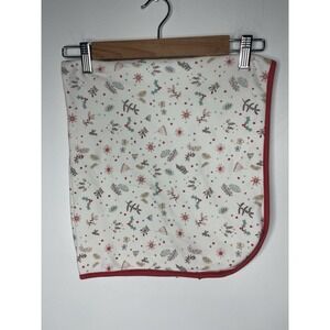 First Impressions White Reindeer Floral Baby Blanket Christmas